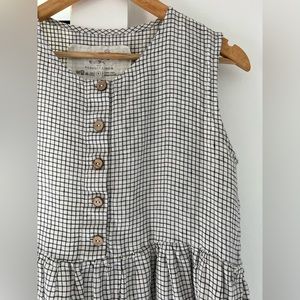 NotPerfectLinen Linen loose sleeveless mama dress in small check